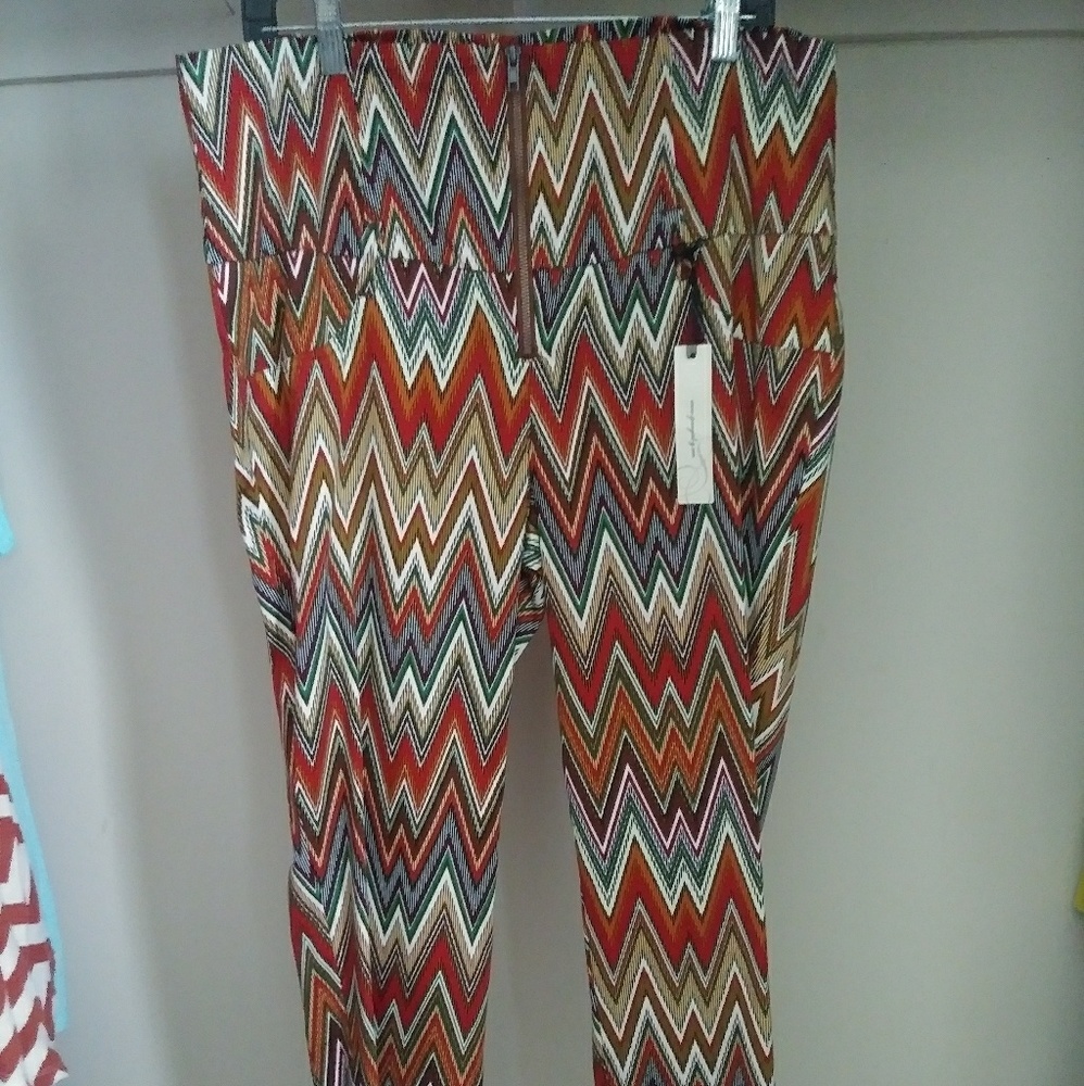 High Waisted Retro Print Pants